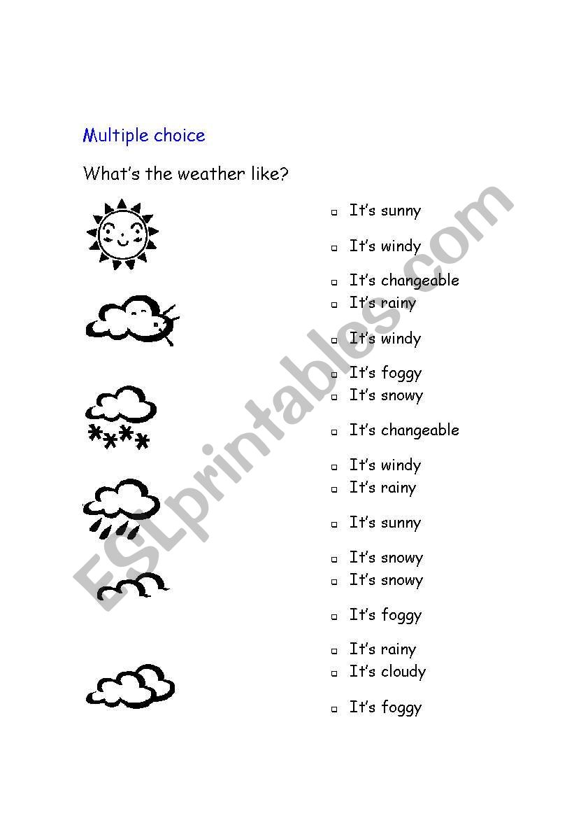 what`s the weather like? worksheet